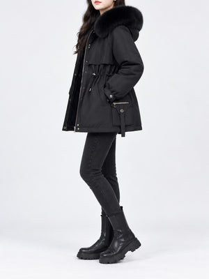 classic parka in brown with hooded