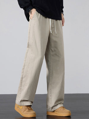 olive green wide-leg pants
