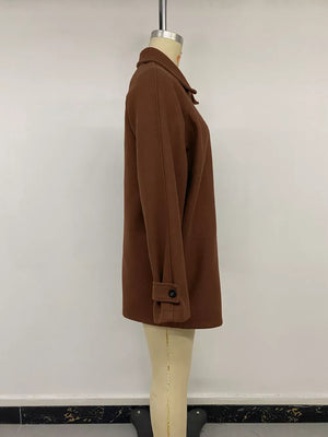 dark brown overcoat