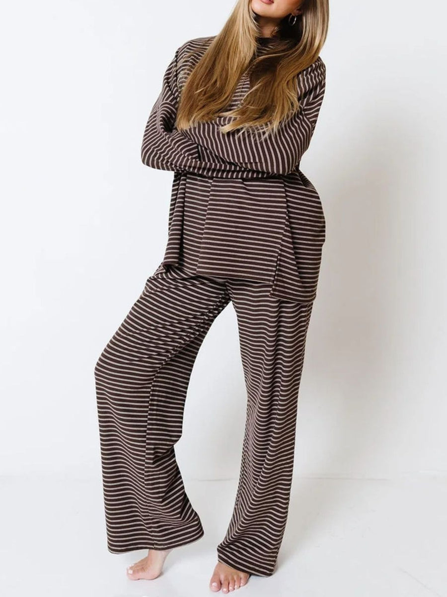 lounge set featuring striped in beige with 95% viscose, 5% elastane Care instructions: Machine wash cold texture