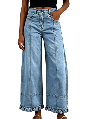 85% cotton, 15% polyester Care instructions: Machine wash cold jeans in Brown with flared silhouette