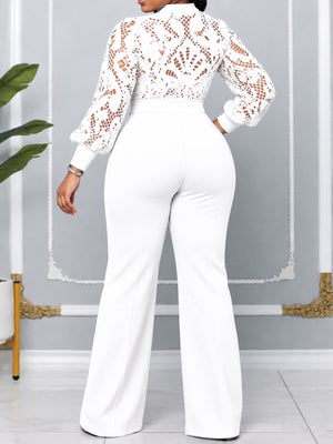 jumpsuit in White with lace and openwork