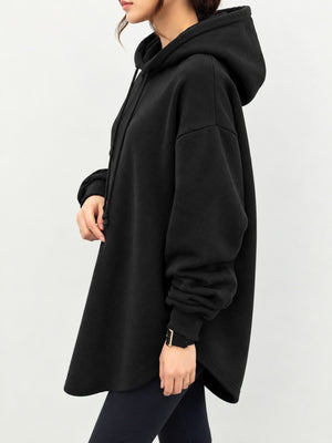 Polyester Care instructions: Machine wash cold pullover hoodie in Gray with oversized silhouette