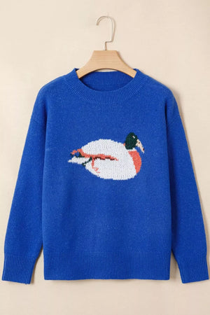 Duck Graphic Drop Shoulder Sweater option 9