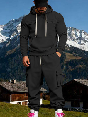 Men's Kangaroo Pocket Hoodie & Sweatpants Set