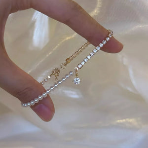 White bracelet with wrist-length and clasp