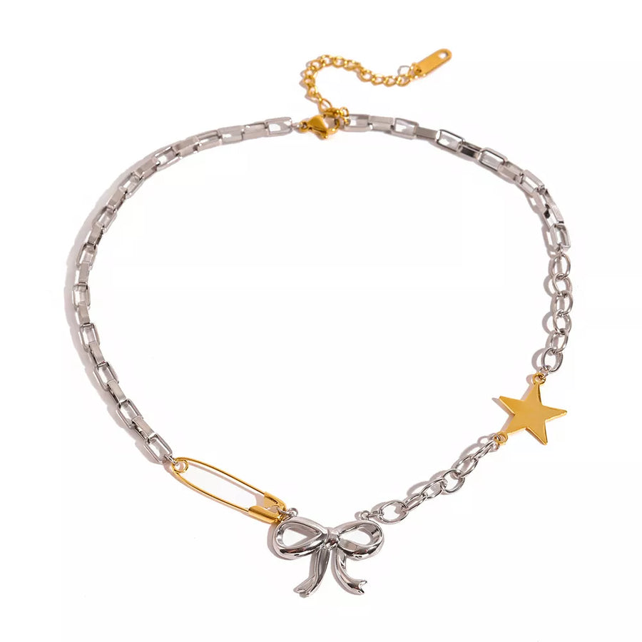 necklace in Silver with layered and choker