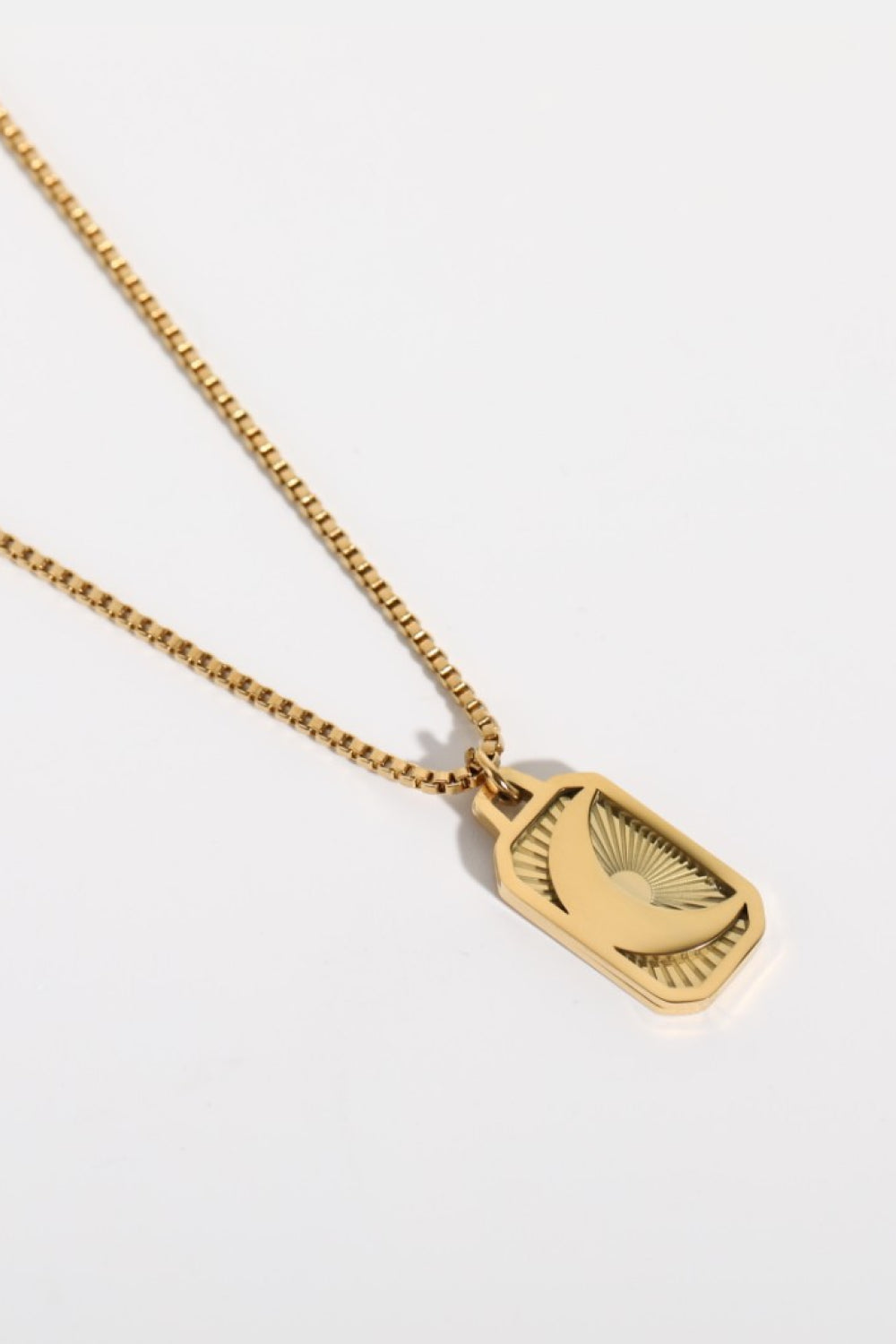 18K gold-plated celestial pendant necklace with sun and moon design
