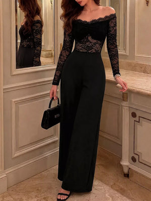 Black jumpsuit with full-length and pullover