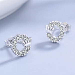 glam earrings in Silver with crew neck