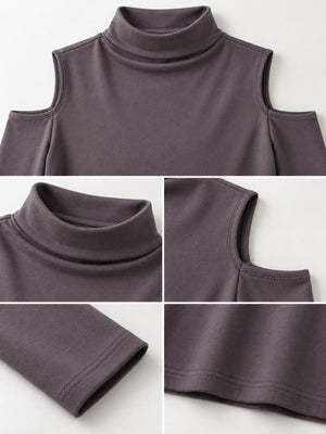 Coffee t-shirt with hip-length and pullover