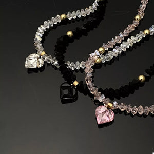 Pearl & Heart Pendant Necklace 18k Gold-plated in silver with pendant