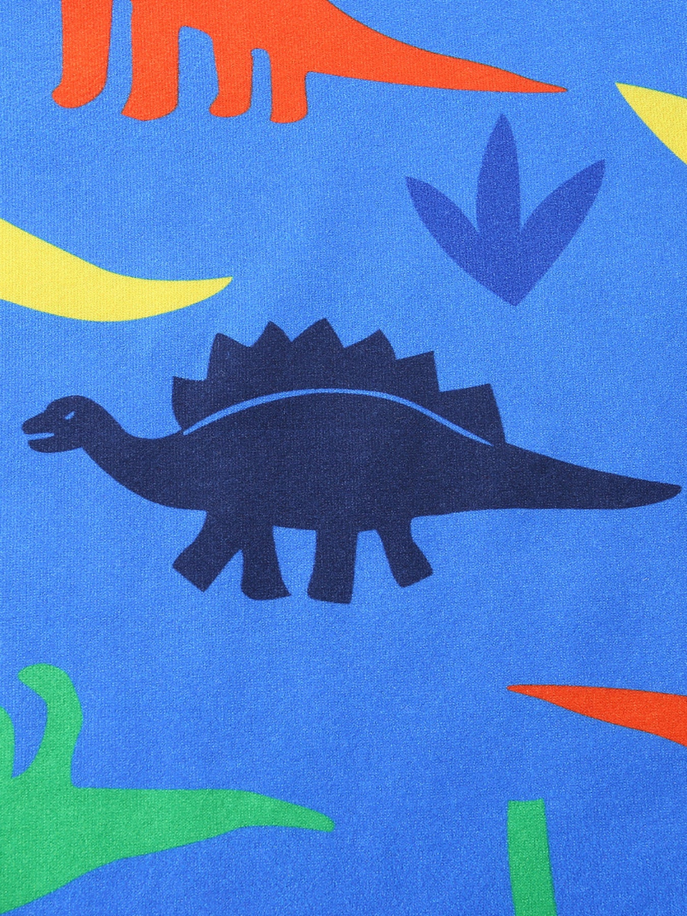 Blue toddler tee and shorts ensemble with a colorful dinosaur print.