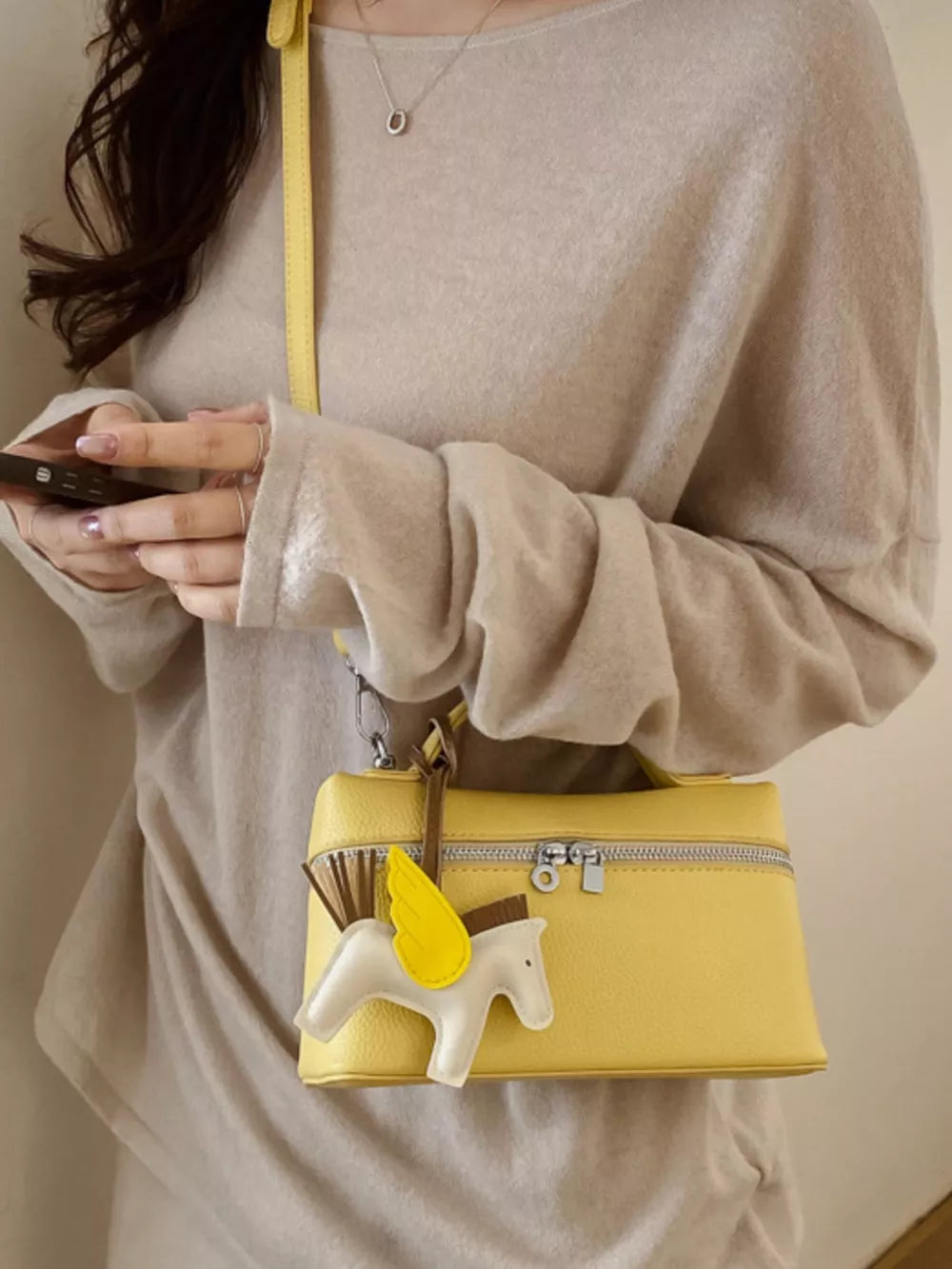 Adjustable Strap Crossbody Bag in Yellow