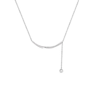 925 Sterling Silver Bar Chain Adjustable Necklace in Silver with adjustable length