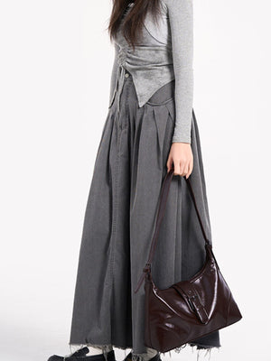 Coffee Brown PU Leather Shoulder Bag in dark brown with buckle detail