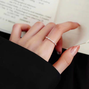 silver ring with branch motif and not applicable