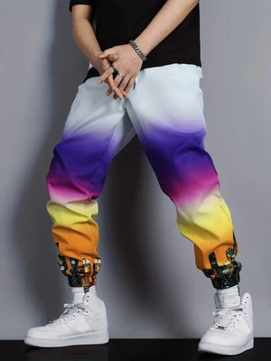 Turquoise Men's Full Size Drawstring Loose Fit Joggers