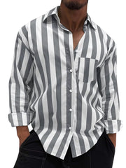 Yellow Men's Button Up Long Sleeve Shirt