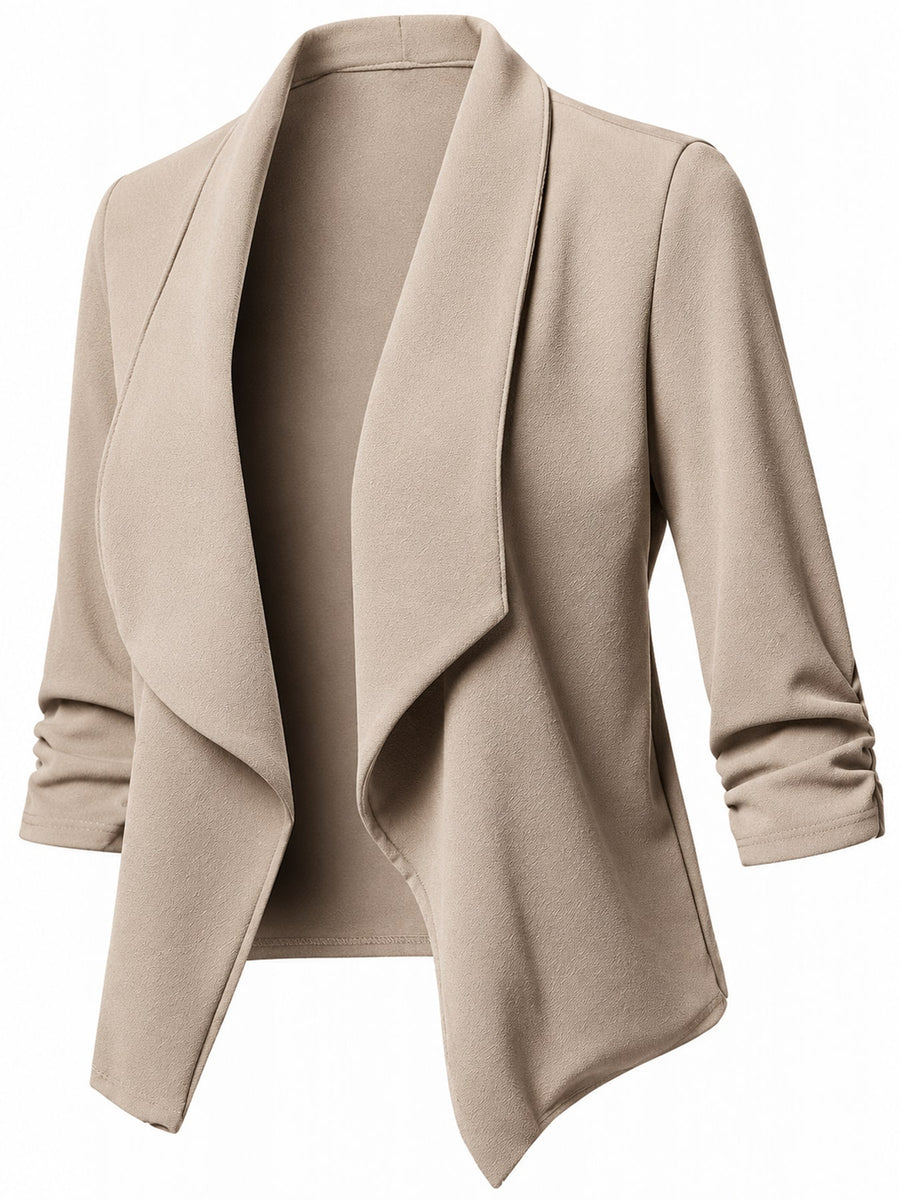 Blue regular blazer with shawl lapel