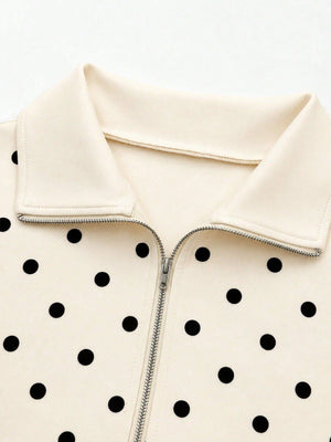 athleisure sweatshirt in Beige with collared