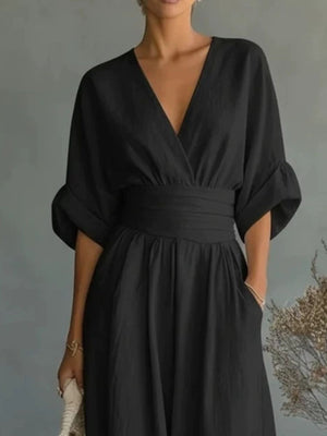 Dark Green jumpsuit with full-length and pullover