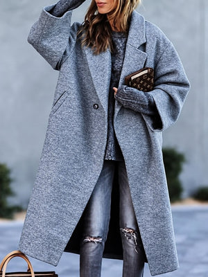 classic overcoat in Gray with notch lapel