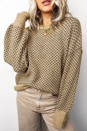 42% acrylic, 30% polyester, 28% polyamide Care instructions: Machine wash cold pullover sweater in Mocha with relaxed