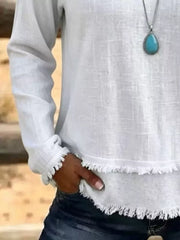 Light Blue relaxed blouse with v-neck