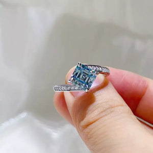 2 Carat Moissanite Sterling Silver Ring in this colorway