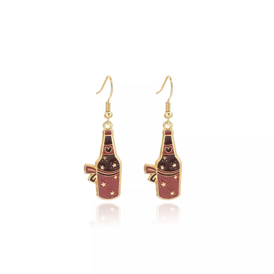 earrings featuring cow print in Style A with 18K Gold-Plated, Resin, Zinc alloy Care instructions: Avoid wearing during