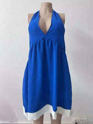 Backless Halter Neck Mini Dress in Black