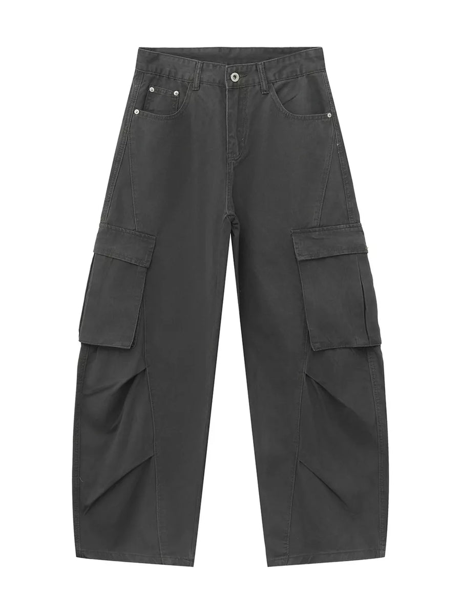 Black jeans with full-length and zip-front