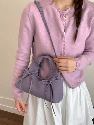 lavender straight crossbody bag with not applicable