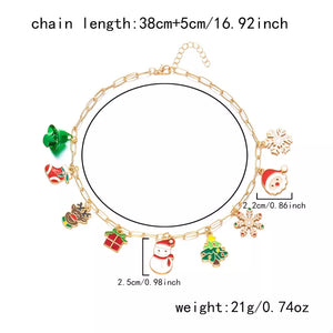 necklace featuring christmas-theme in red with 18K Gold-Plated, Resin, Zinc alloy Care instructions: Avoid wearing during