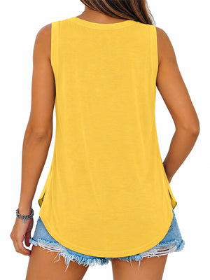 tank top in White with v-neck and sleeveless