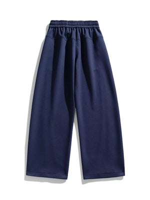 Men's Plus Size Loose Fit Wide Leg Casual Pants in Light Gray