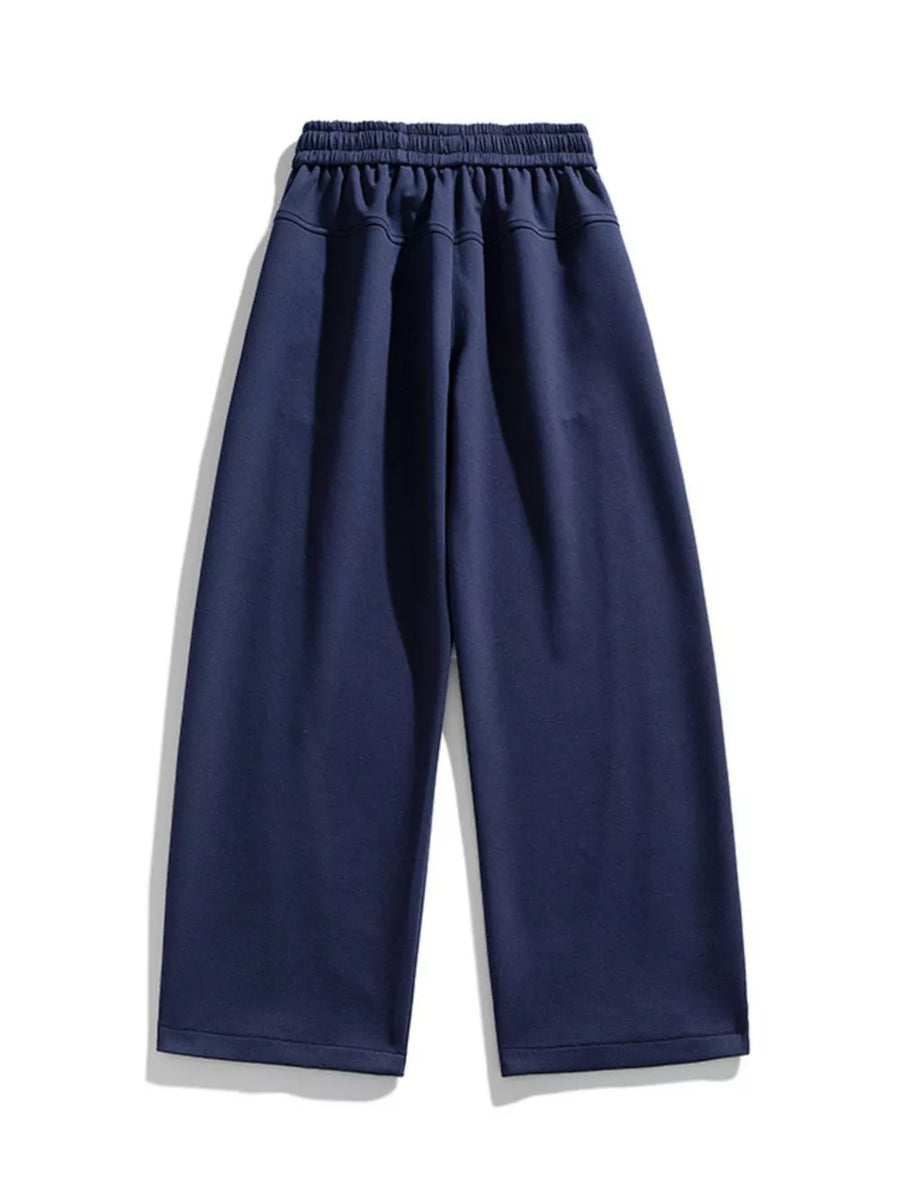 Men's Plus Size Loose Fit Wide Leg Casual Pants in Light Gray