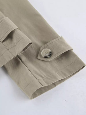 Chic Double-breasted Belted Trench Coat in Khaki, view 14