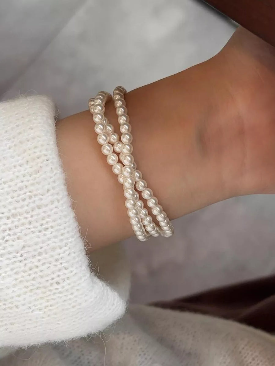 bracelet featuring geometric in silver with Synthetic Pearl,Alloy,Zircon Care instructions: Avoid wearing during exercise, a