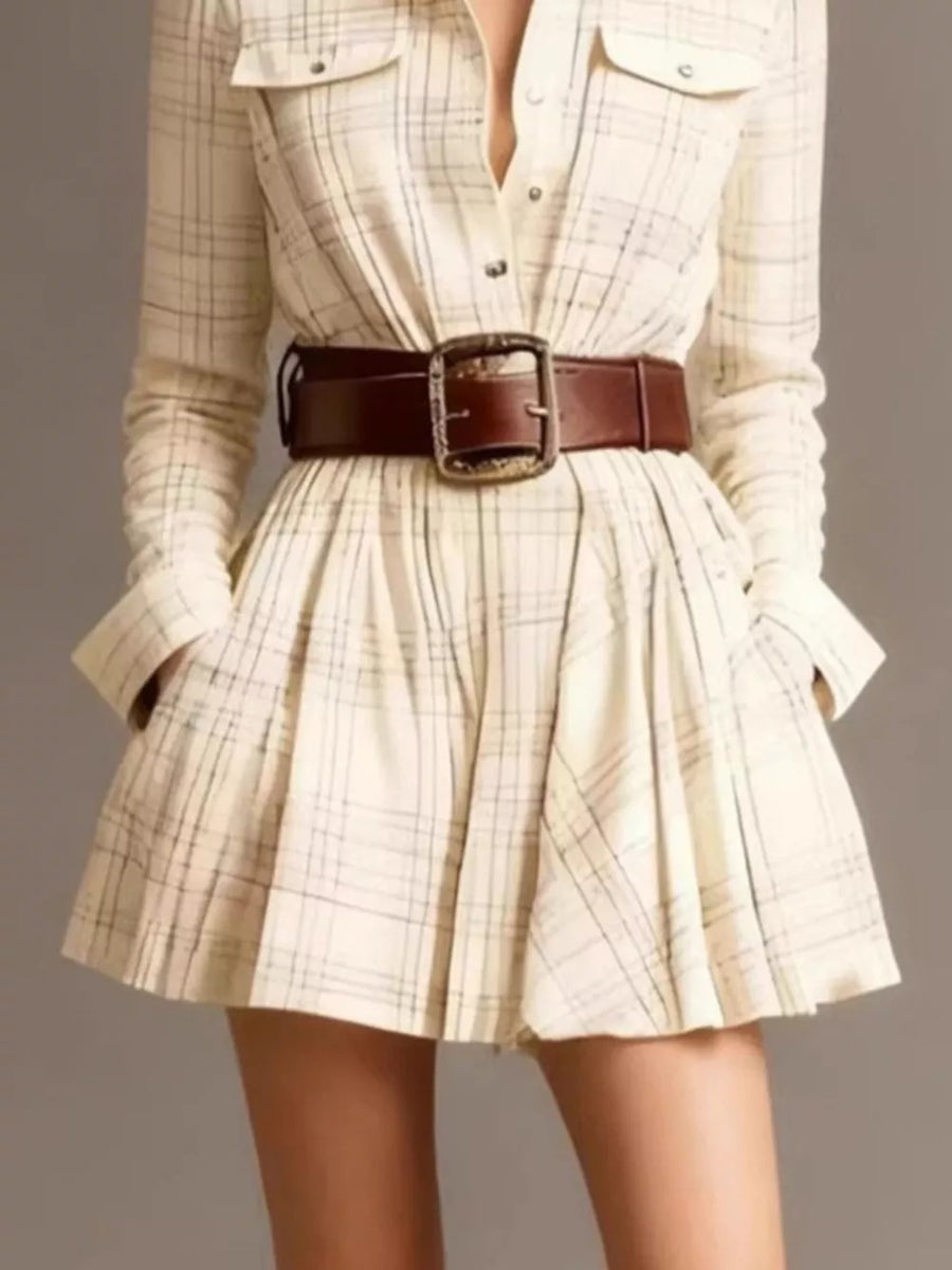 shirt dress featuring plaid in Black Forest with 100% polyester Care instructions: Machine wash cold texture