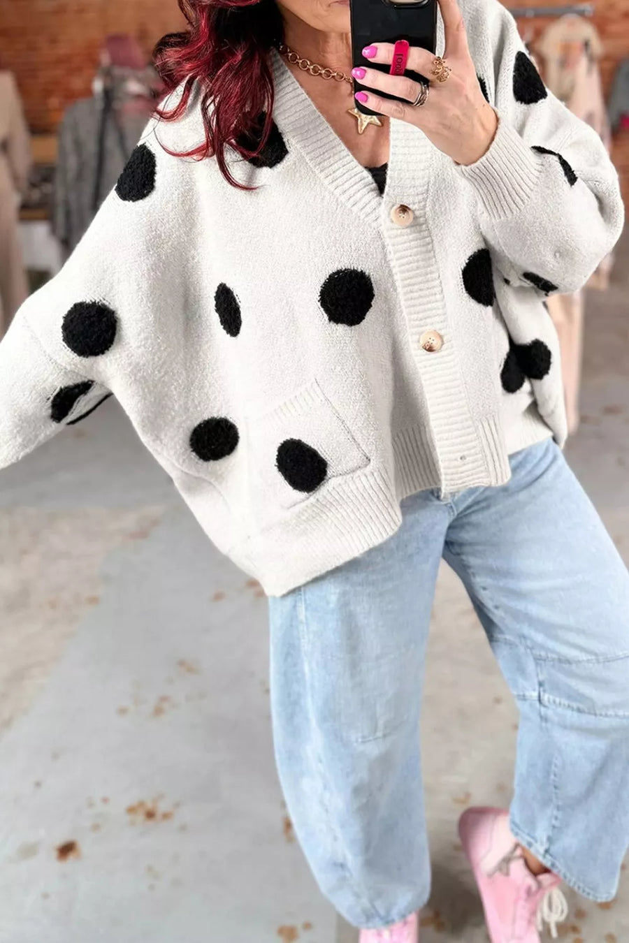 Polka Dot Button Up Cardigan option 6