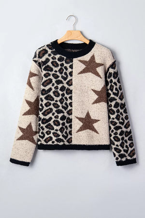 beige relaxed pullover sweater with crew neck