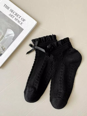 cotton Imported Size &amp socks in Black with fitted silhouette