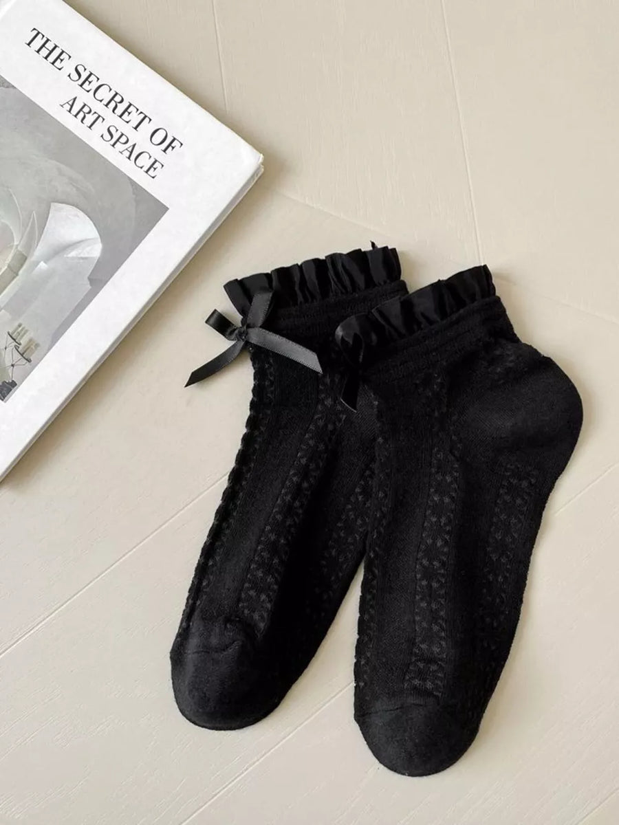 cotton Imported Size &amp socks in Black with fitted silhouette