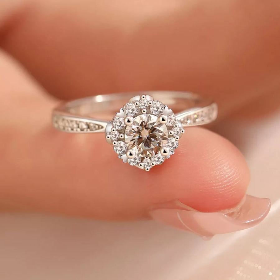 Silver with 1 Carat 925 Sterling Silver Ring
