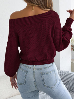 off-shoulder top featuring textured in Burgundy with 100% acrylic Care instructions: Machine wash cold texture