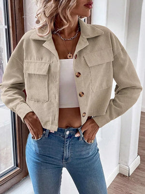 vintage-inspired trucker jacket in Brown with collared