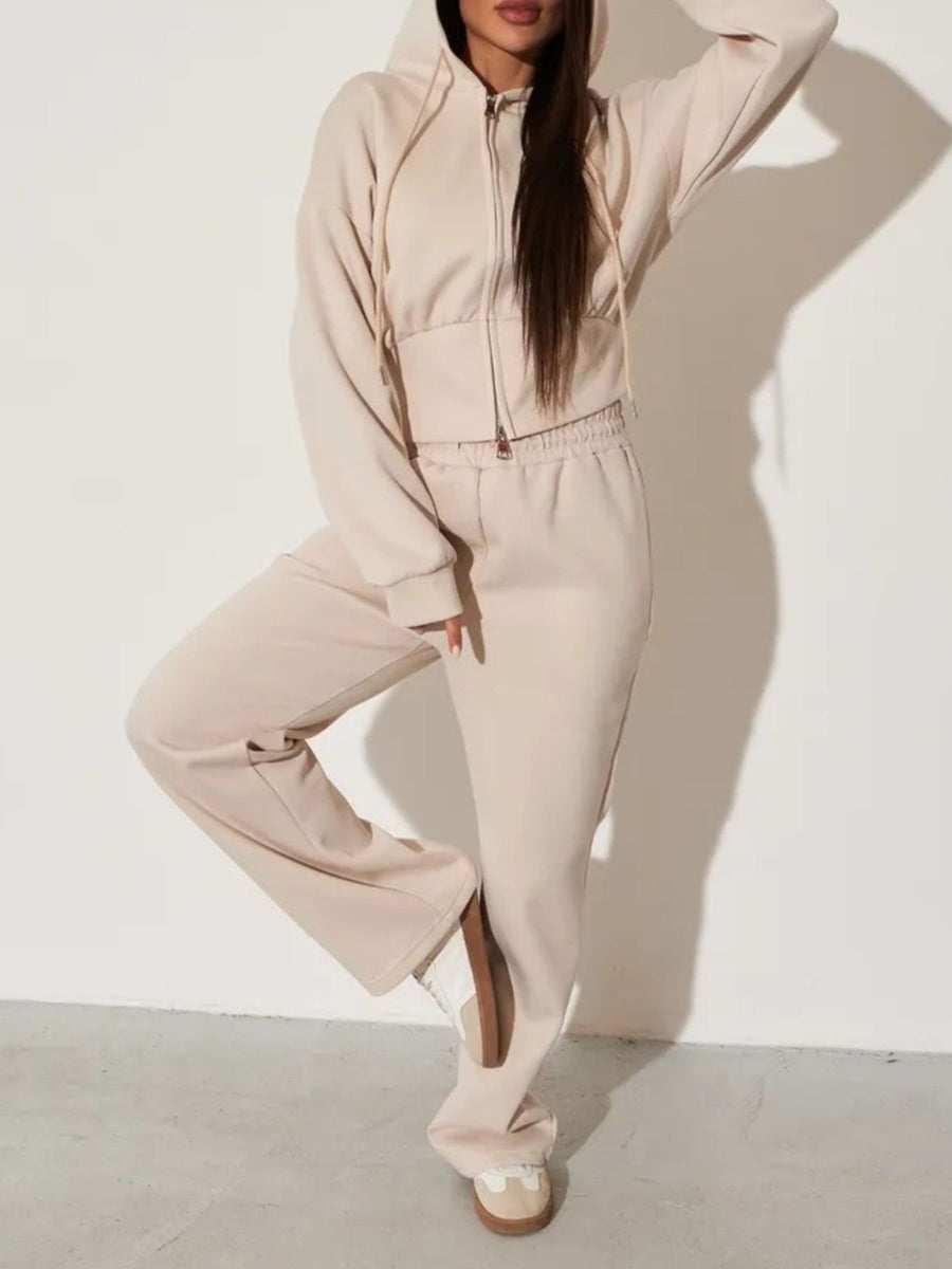 100% polyester Care instructions: Machine wash cold lounge set in Pink with relaxed silhouette