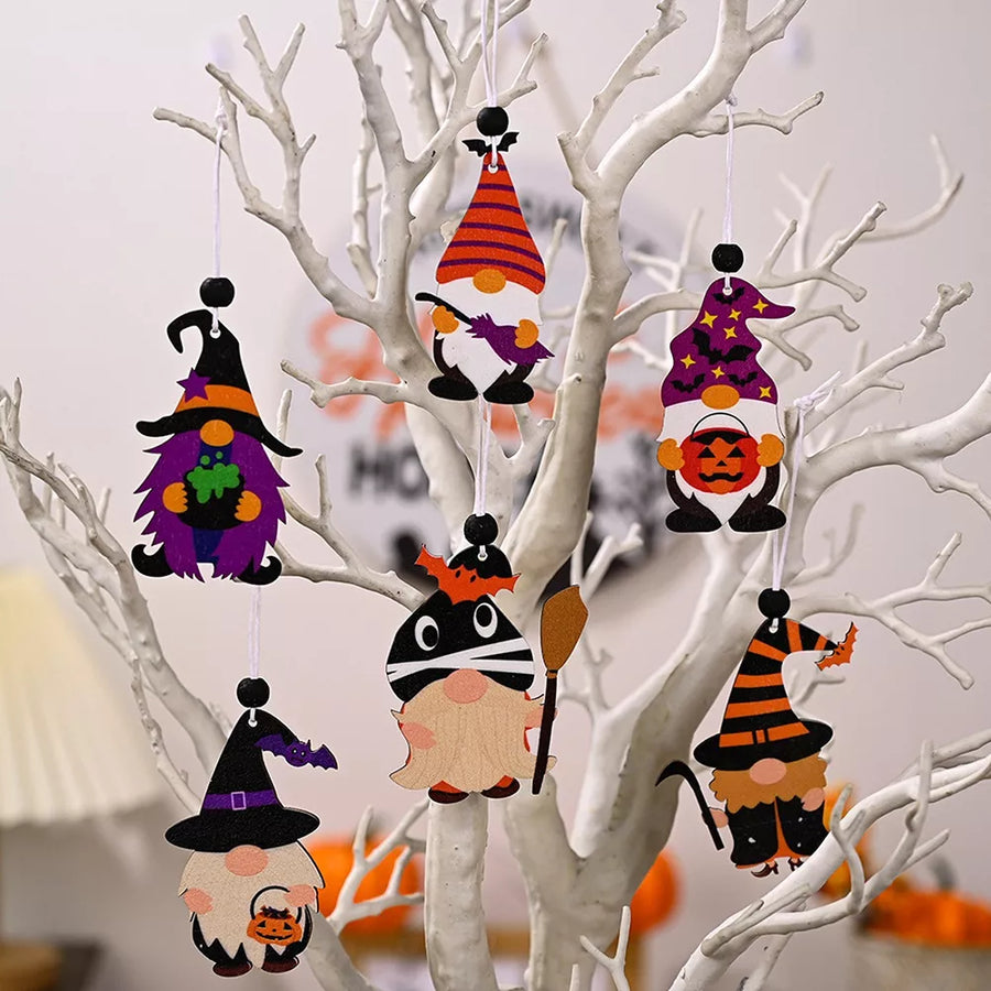 black hanging ornament featuring hanging loop and striped